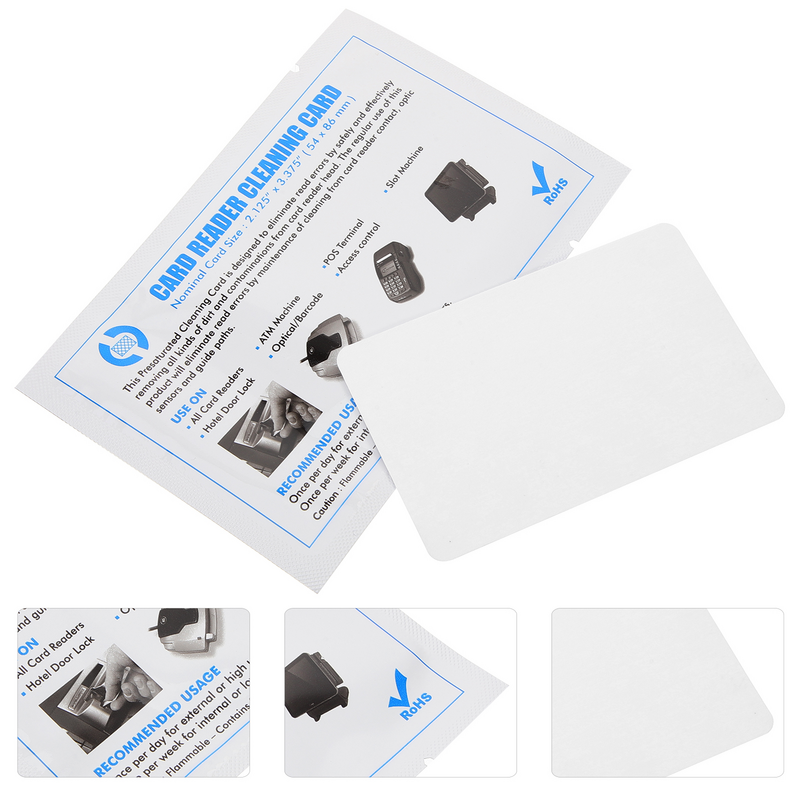 Pos 터미널 클리너 청소 도구, 카드 리더기, 양면 클리너, 마그네틱 카드 재사용 가능