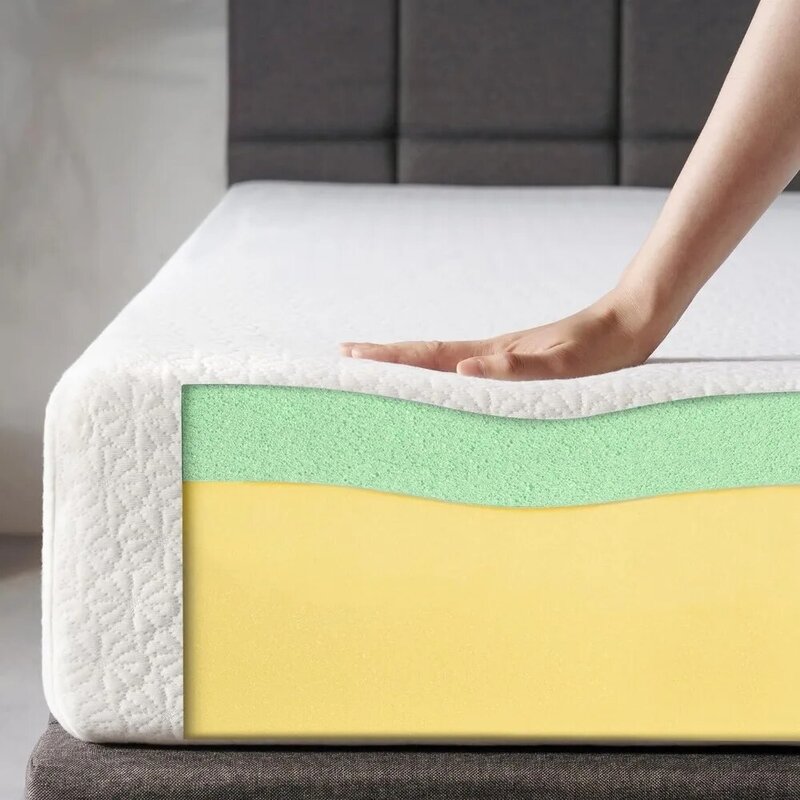 Colchón de espuma viscoelástica ActivFresh(R) de té verde de 8 ", cama en caja con embalaje compacto WONDERBOX