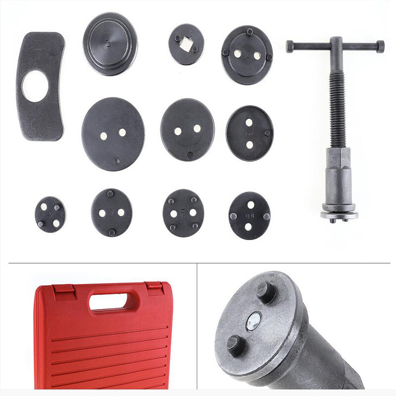 12pcs Universal Car Disc Brake Caliper Wind Back Brake Piston Compressor Tool Kit For Most Automobiles Garage Repair Tools