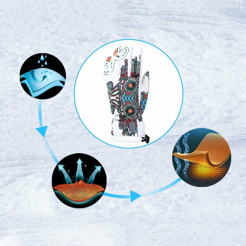 Professional Ski Gloves Windproof Waterproof Non-slip Snow Skating Skiing Gloves Cotton Warm Gloves For Men Women