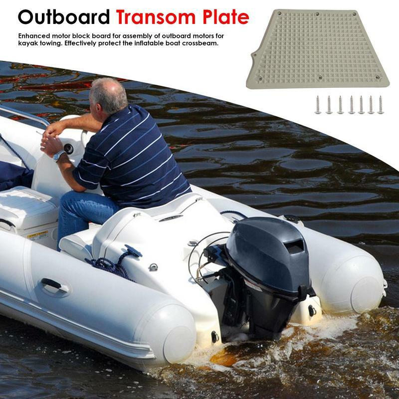 Placa de montaje de Motor de popa para barcos de pesca, diseño de rejilla, almohadilla Trapezoidal de PVC, placa de popa resistente al óxido para inflables