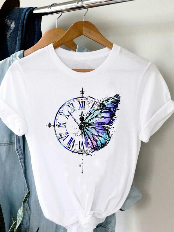 Koszulka damska koszulka letnia z krótkim rękawem drukuj odzież graficzna koszulka obrazek z piór odzież dla ptaków moda Top damski
