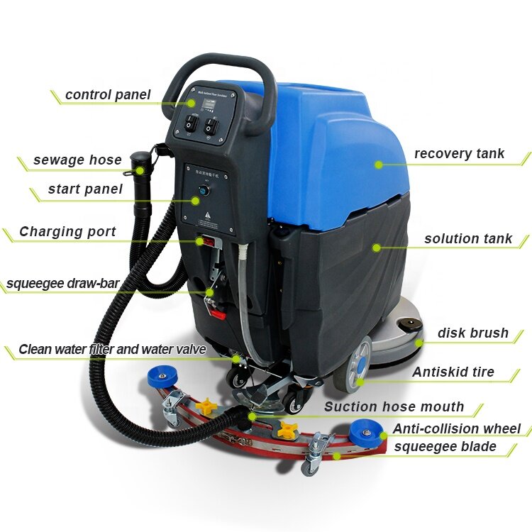 Hand-Push Automatic Robot Floor Sweeper & Mop With Uv Light For Machinery Repair Shops