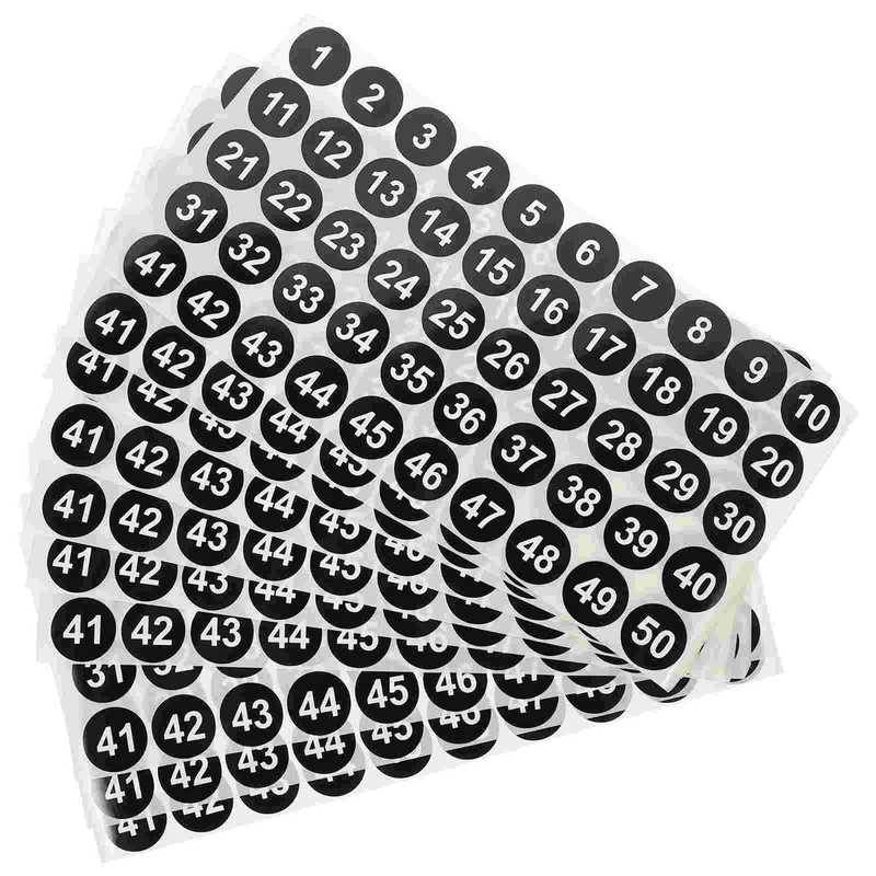 10-arkściowe naklejki z numerem Klasyfikacja Cyfrowe etykiety Etykiety Naklejki kodujące okrągłe dla