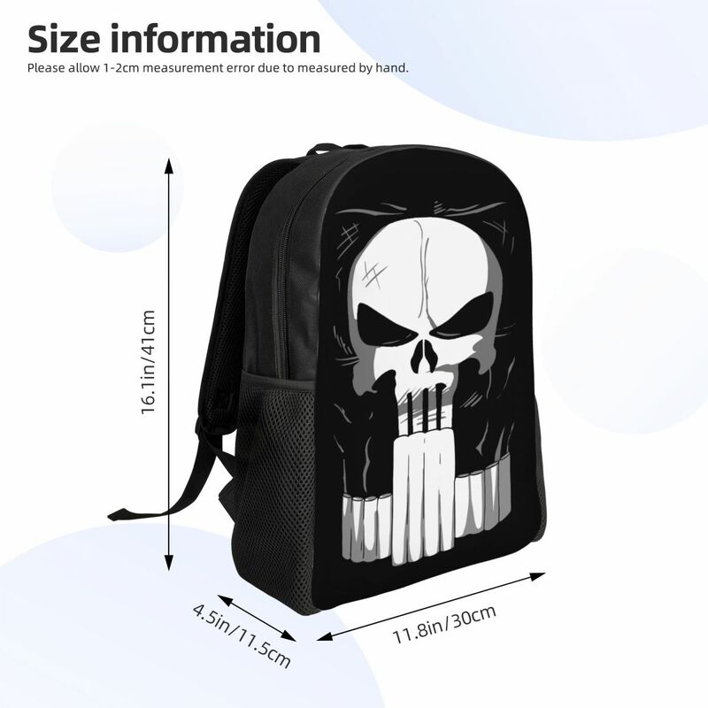 Custom Punisher Suit Travel Backpack Women Men School Laptop Bookbag College Student Daypack Bags