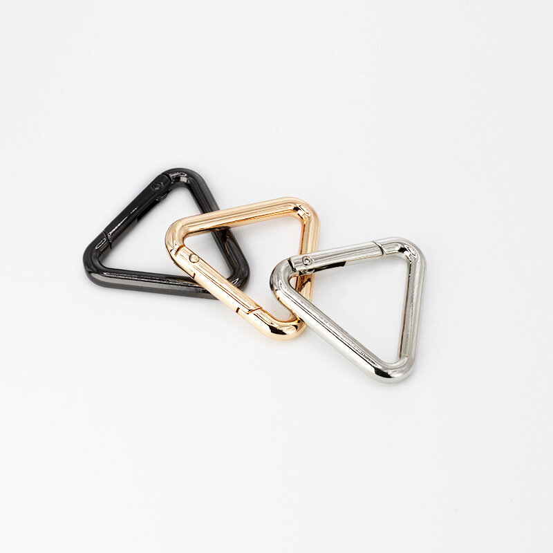 Metal Triangle Spring Gate O Ring Openable Leather Bag Handbag Belt Strap Buckle Connect Keyring Pendant Keychain Snap ClaspClip