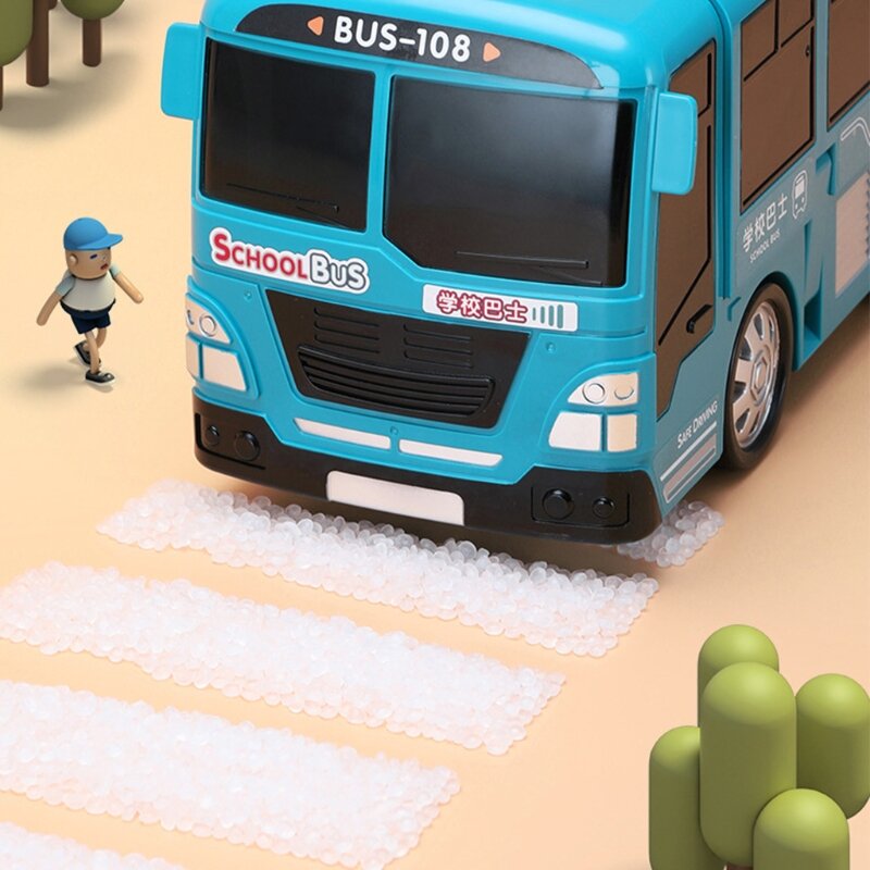 Model Mengemudi Simulasi Vokal Menggemaskan Bus Sekolah Kecil Mainan Kolam Pasir Pendidikan Hadiah Anak-anak Permainan