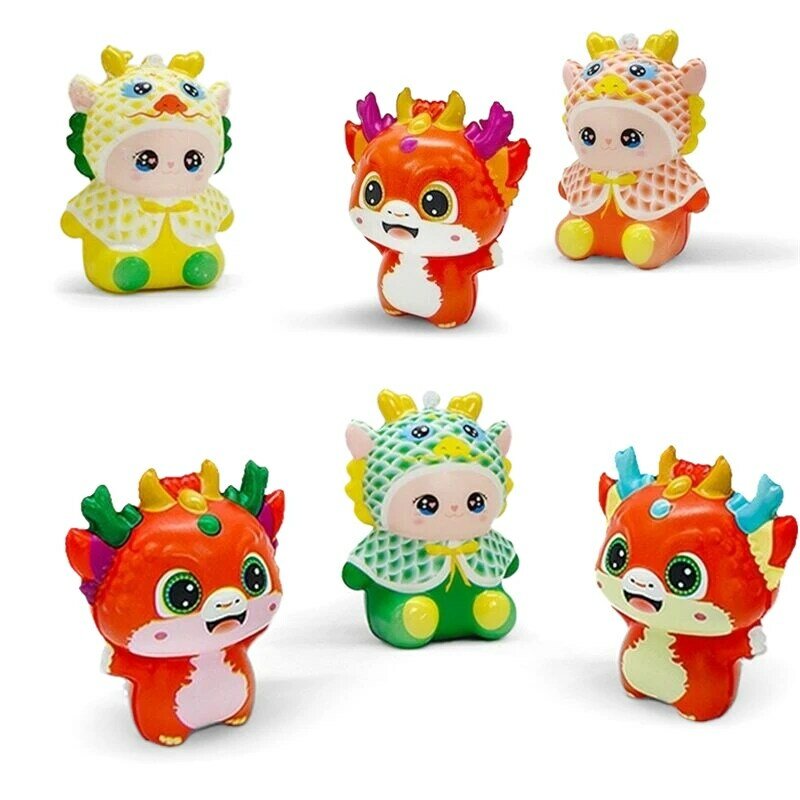 2024 Mascot Dragon Baby Squeeze Toy Year Of The Dragon Fidget Toy Squishy Pinch Kneading Toy Stress Reliever Toy Kid Party Favor