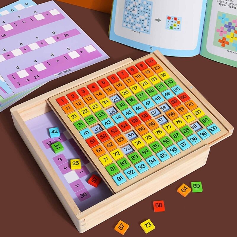 Cien juegos digitales madera para niños que aprenden ayudas educativas para enseñanza matemáticas