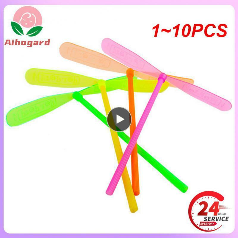 Bamboo Dragonfly Propeller para bebê Kids, brinquedo ao ar livre, girando Flying Arrow, Multicolor, Brinquedo Clássico, Multicolor, Dropship, 1-10Pcs