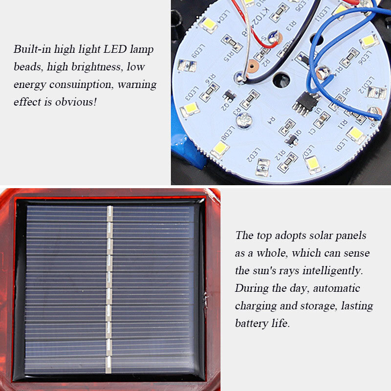Magnetisches Autodach blinkendes Licht High-Light Energie effiziente Nacht LED Solar Warnleuchte Notsignal automatischer Sensor
