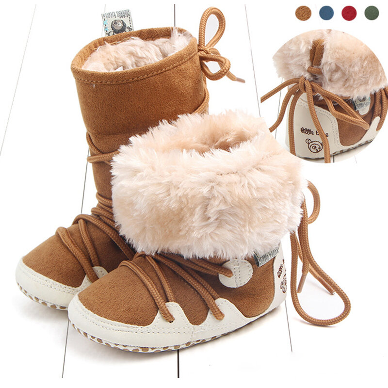 Inverno macio couro quente longo pelúcia botas de neve do bebê para o menino menina moda inverno sapatos de bebê antiderrapante da criança meninos meninas botas