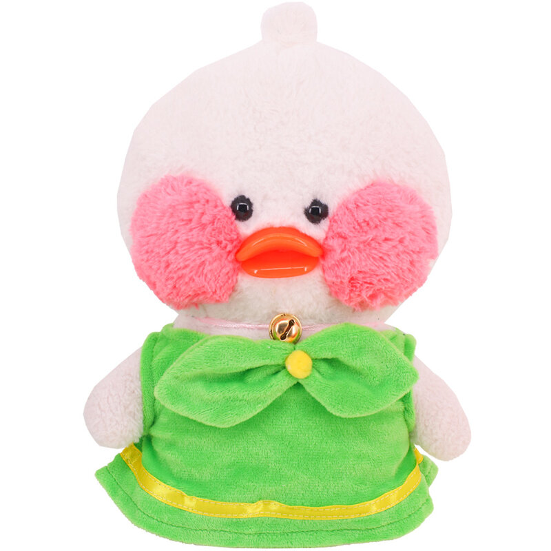 30Cm Lalafanfan Yellow Duck Plush Animal Clothes Green Series Kawaii Cute Hoodie Sweater Uniforms Frog Headdress Children Gifts