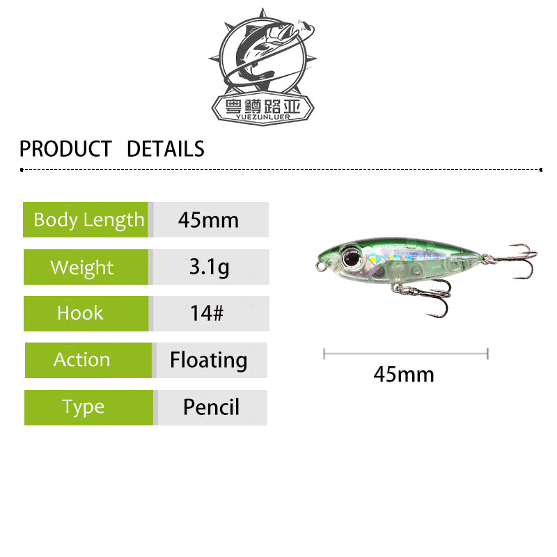 1Pcs Japanese Sinking Minnow 4.5g 50mm Fishing Lures Wobblers Trout Artifical Hard Bait Bass Pesca Crankbait Pike Fishing Tackle