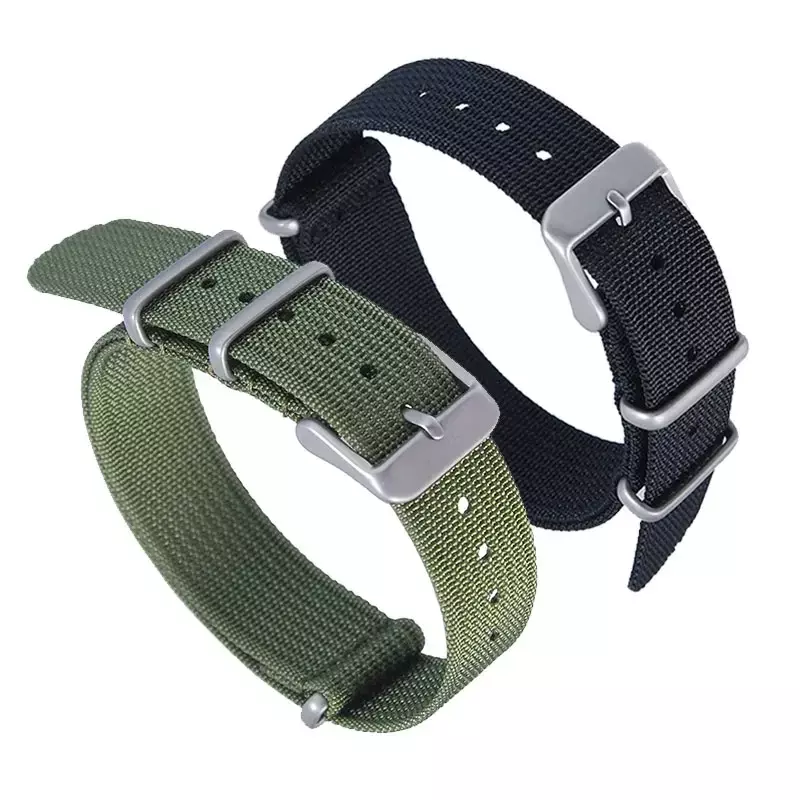 Universal militar nylon relógio cinta, 18mm, 20mm, 22mm, listrado, substituição, acessórios