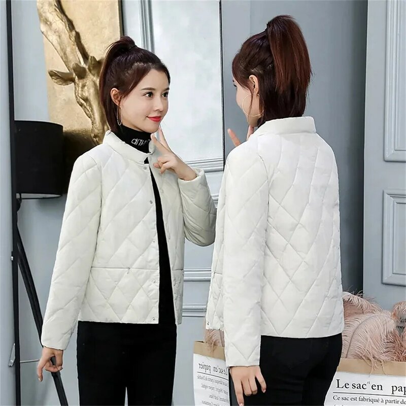 Feminino curto inverno acolchoado casaco 2022 feminino inverno coreano magro topo (18-25 anos de idade) jovem students algodão-acolchoado casaco cardigan