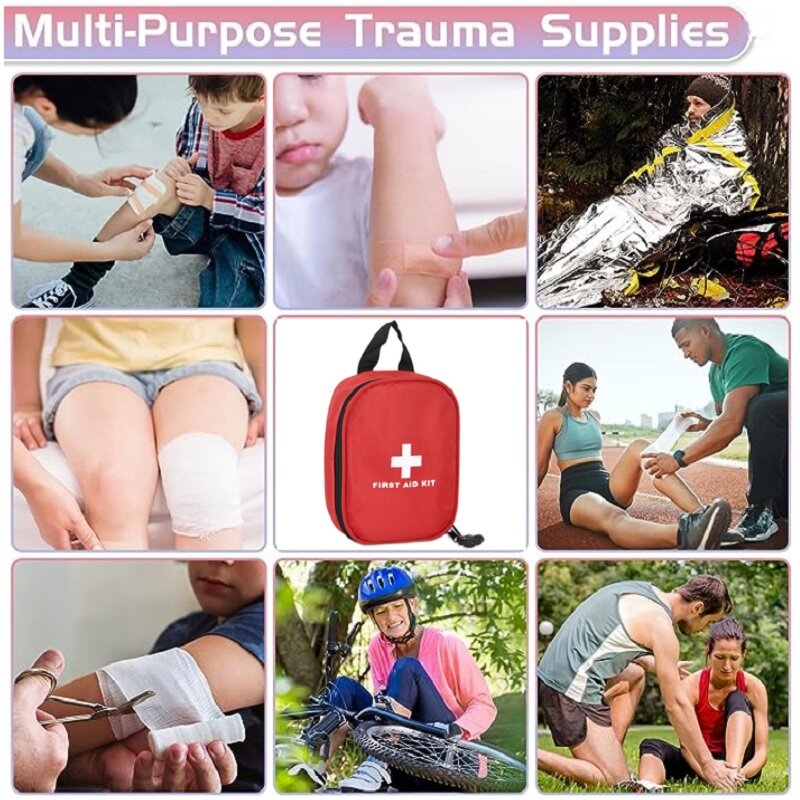 Outdoor Portable Travel Home First Aid Kit Bag Camping Emergency Survival Layered Medicine Storage Pouch with Medical Supplies