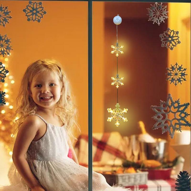 Hang Natal bintang jendela lampu LED mulai lampu Natal baterai dioperasikan dekorasi jendela Natal untuk jendela Natal