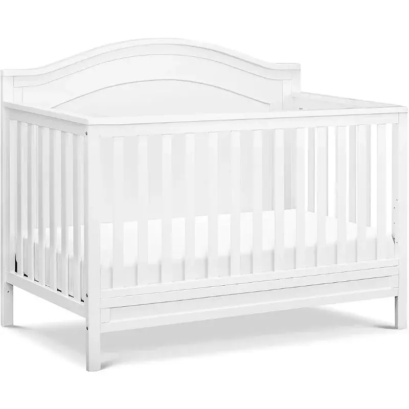 toddler bed ，DaVinci Charlie 4-in-1 Convertible Crib in White, Greenguard Gold Certified ， kids bed