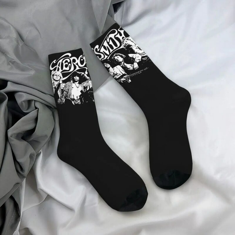Retro Musik rockt Aerosmith Band Thema Design Socken Merch für Männer Frauen Kompression Crew Socken