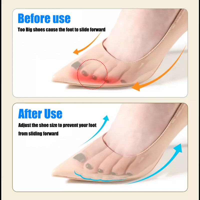 Siliconen Voorvoet Pads Voor Vrouwen Hoge Hak Schoenen Anti-Slip Inzetstukken Anti-Pijn Voetkussentjes Voor Schoenen Dames Sandalen Gel Inlegzolen