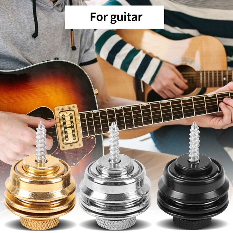 Correa de guitarra de 1 pieza/2 piezas, botón de bloqueo, hebilla de guitarra antideslizante para bajo eléctrico acústico