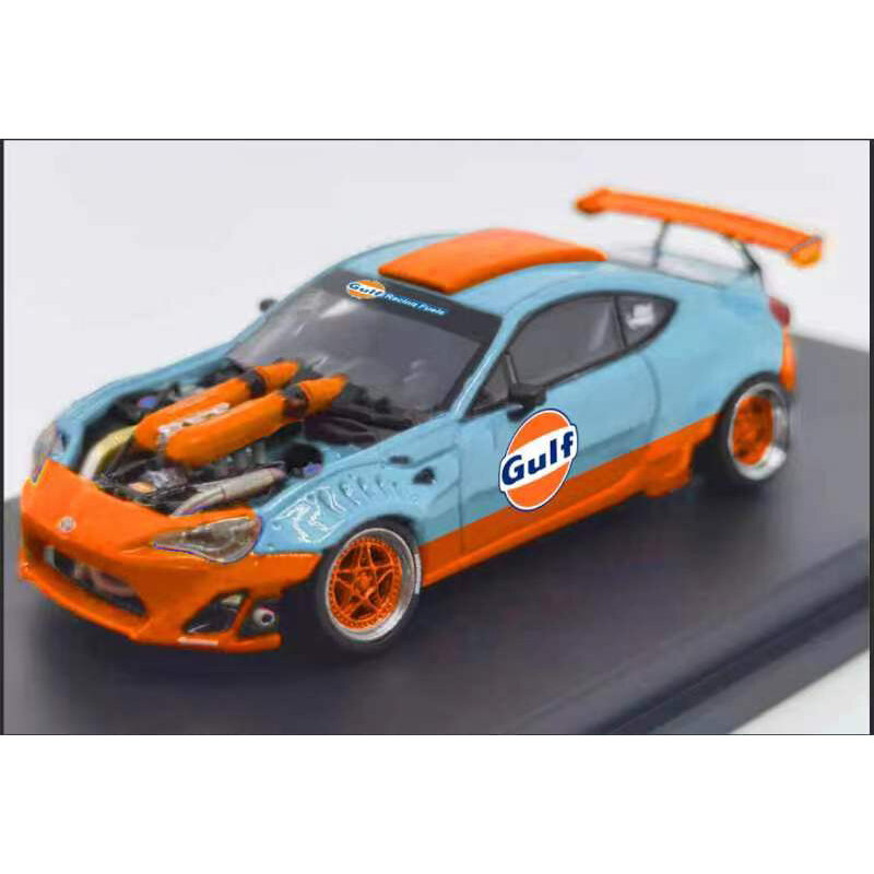 Disponibile 1:64 GT86 + 458 motore GT4586 GULF Alloy Diorama Car Model Collection Miniature Carros Toys HKM DCM
