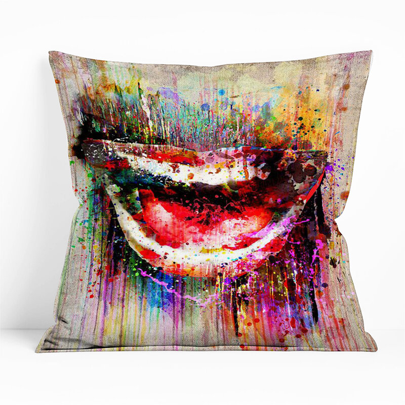 Landscape Oil Painting Printing Throw Pillowcovers Polyester Linen Pillow Case Use For sofa, car chair cushion cover