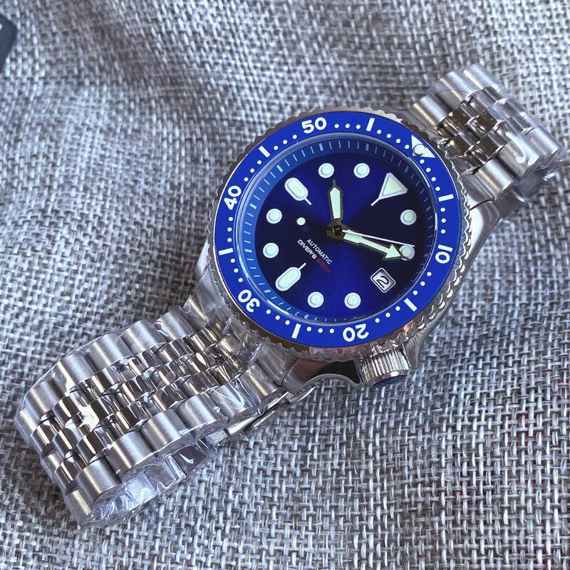 Tandorio Tauchen SKX Mod Mechanische Uhr für Männer Luxus Edelstahl Armbanduhr nh35a 120 klicks Lünette Präsident Armband