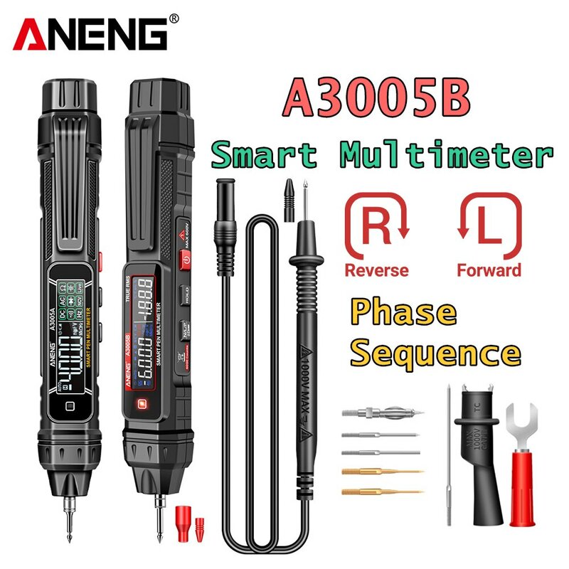 ANENG-Multímetro tipo caneta com medidor True RMS, tensão automática AC e DC, testadores instantâneos, ferramentas detectoras, detecções, A3005A/ B