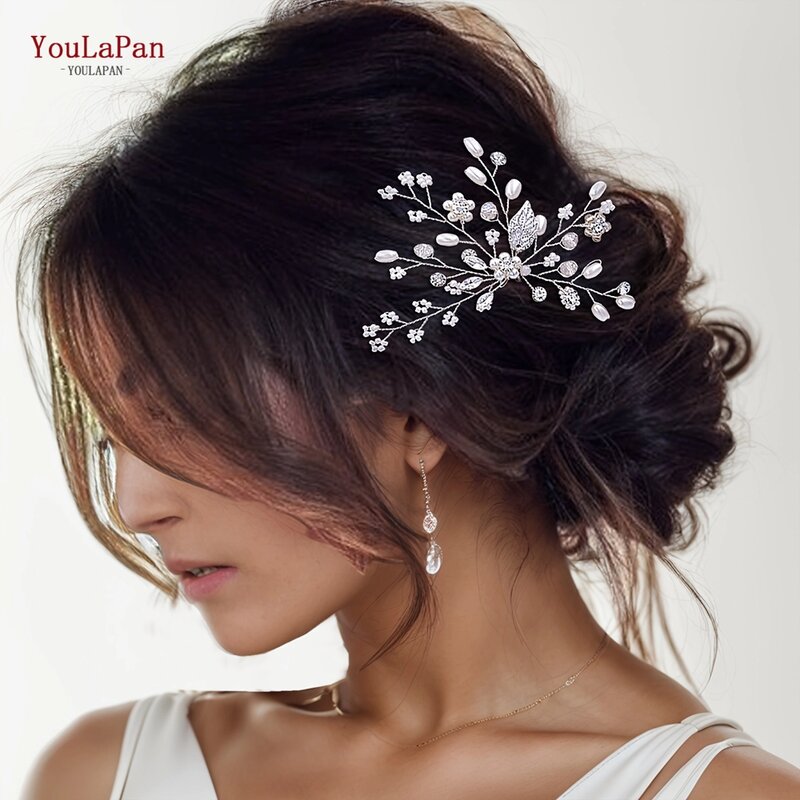 TOPQUEEN HP103 Bride Hair Jewelry Wedding Tiara Wedding Clips Wedding Headwear Bridal Hair Pins Wedding Hair Accessories