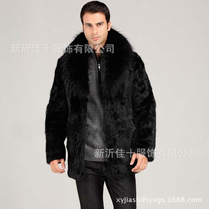 Wholesale Foreign Trade Men's Jacket Big Brand Same Style High Imitation Fox Fur High-end Men