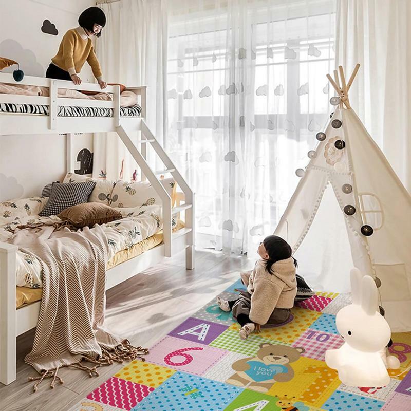 Tikar merangkak anak-anak, tikar permainan panjat dapat dilipat untuk anak-anak nyaman dan higienis, perlengkapan tikar bermain untuk ruang tamu kamar tidur
