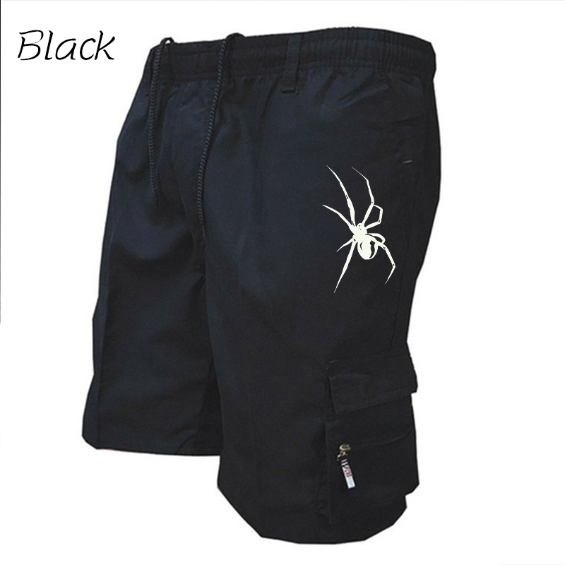 Summer Cargo Shorts Spider Print Casual Shorts Men's Camouflage Shorts Fashionable Casual Street Wear