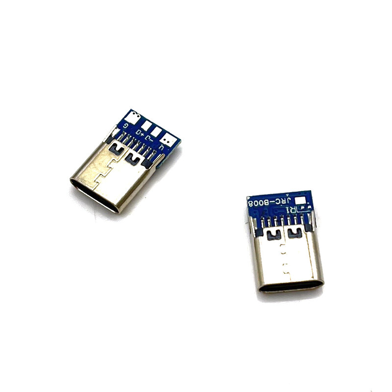 Conector USB tipo C piezas 3,1, conector hembra de 14 pines, orificios pasantes, PCB 180, escudo Vertical, longitud total de 14,6mm, 1 USB-C