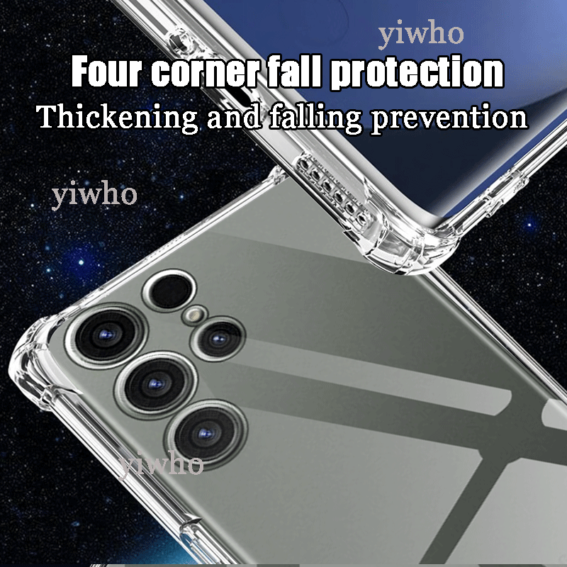 Shockproof Clear Silicone Soft Back Case For Samsung S24 S23 S22 S21 Ultra plus note20 Galaxy S 23 22 21 FE + Phone Cases Covers