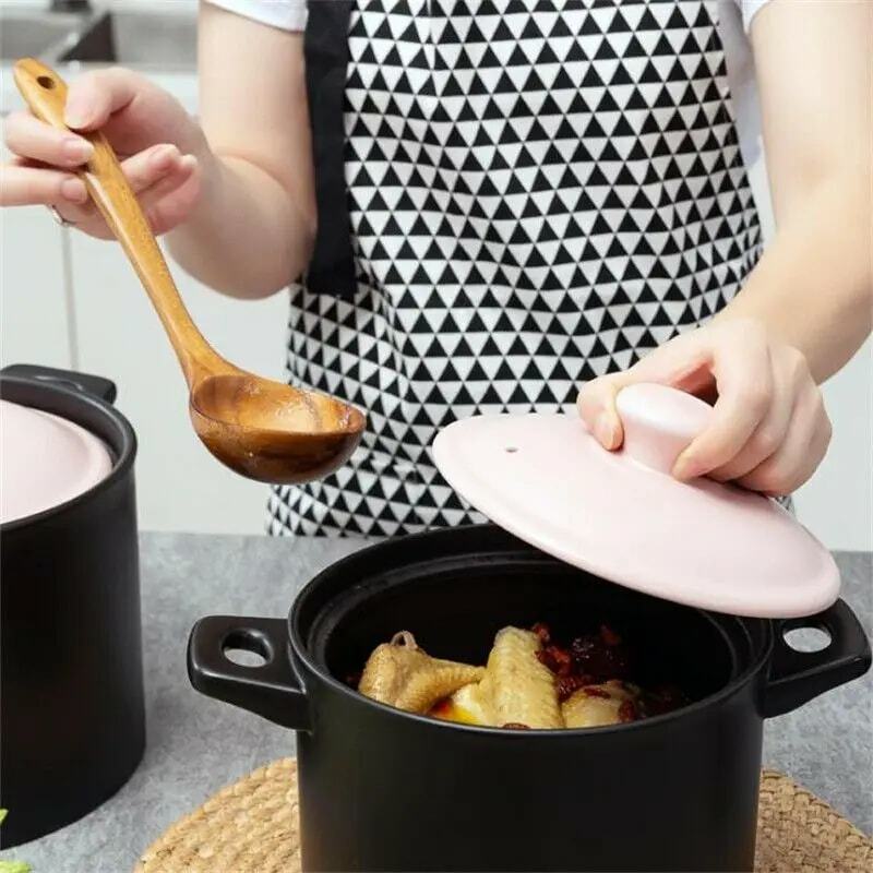7 sztuk tajlandia Teak łyżka do gotowania naturalnie drewniane zastawa stołowa do kuchni narzędzie kadzi Turner ryż durszlak zupa Skimmer Scoop naczynia