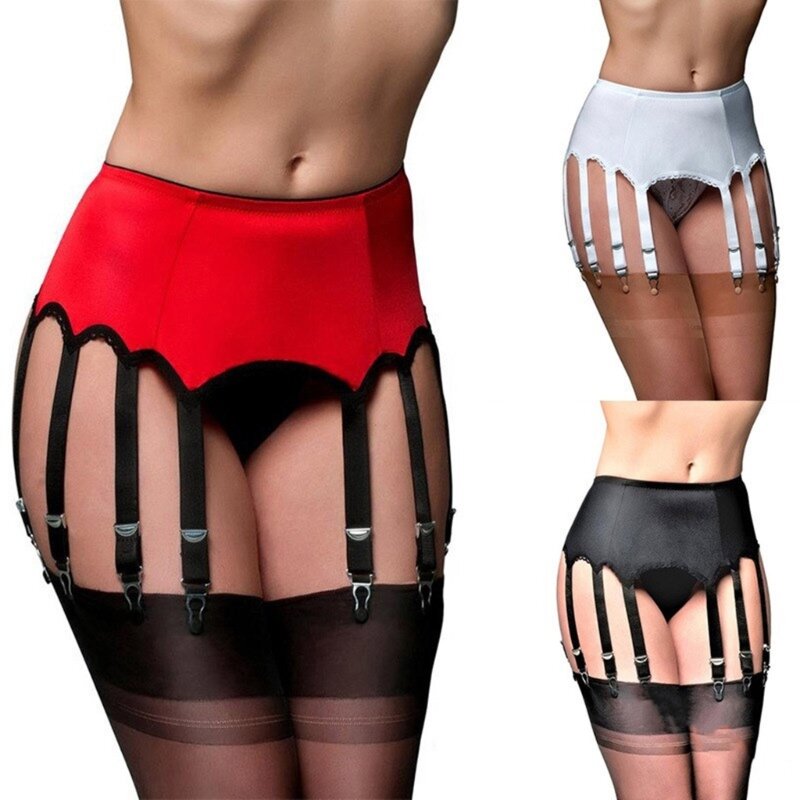 Garter Belt for Thigh Highs,Sexy High Waist Garter Belt for Women Lingerie with 10 Straps,Panties Stockings Not Included