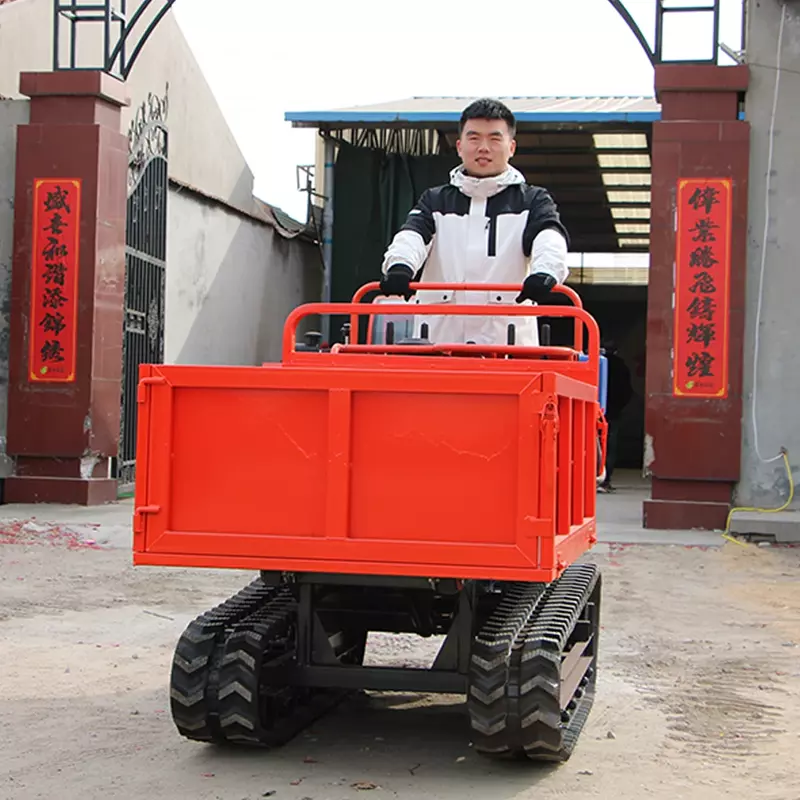 China Auto Loading Crawler Dumper, 1,5 Ton com Steel Wire Rubber Track