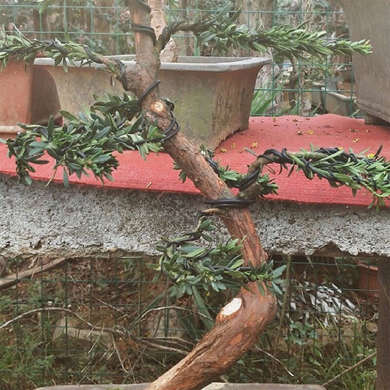 Alambre negro para bonsái, alambre de aluminio anodizado para entrenamiento de bonsái, herramienta de bricolaje para formas de plantas de jardín, 0,8mm, 1mm, 1,5mm, 2mm, 3mm, 3,5mm
