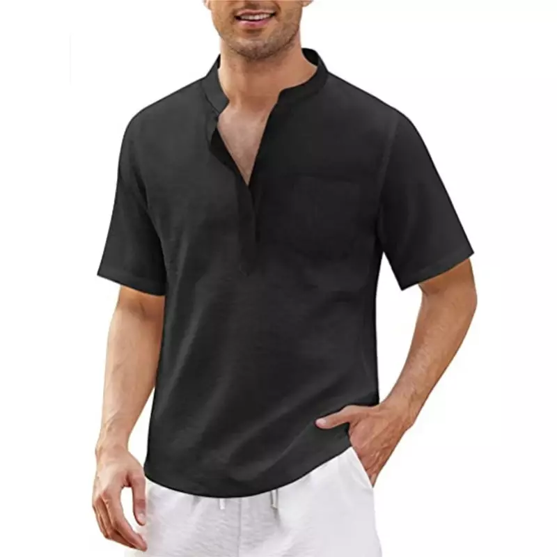 Bawełniana pościel na lato koszule męskie białe koszulka socjalna odzież męska koszulka Polo formalne koszule Top na co dzień piłka nożna