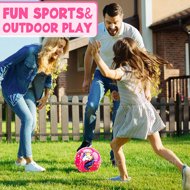 Balón de fútbol con purpurina para niño y niña, juguete de unicornio, deportes al aire libre para el hogar, regalos de Navidad, 4-8