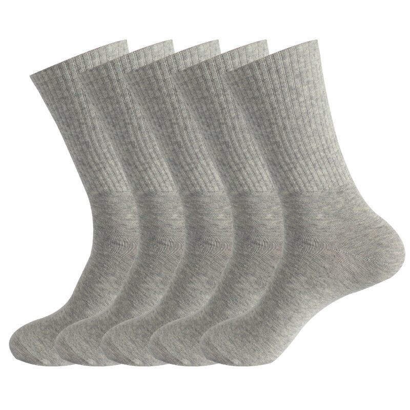 Kaus kaki pria Anti bakteri, 1 pasang kualitas tinggi warna hitam putih murni kaus kaki katun uniseks kantor olahraga bisnis deodoran kaus kaki panjang pria