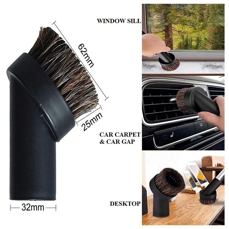 Kit d'accessoires d'aspirateur, Kit de nettoyage de brosse à plancher en bois dur avec adaptateur de tuyau Standard, paquet de 7