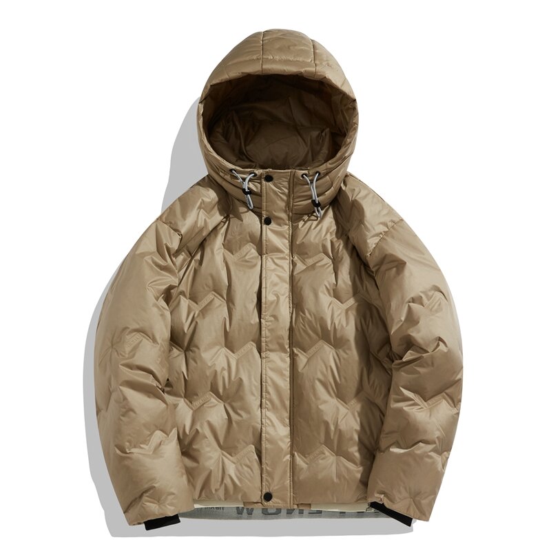 Inverno de alta qualidade jaqueta com capuz cinza pato para baixo outerwear quente casaco masculino roupas casuais 2022