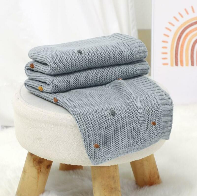Knitted Baby Blanket Newborn Nordic Infant Swaddle Wrap Baby Receiving Blankets Cotton Soft Baby Sleeping Cover Bed Crib Quilt