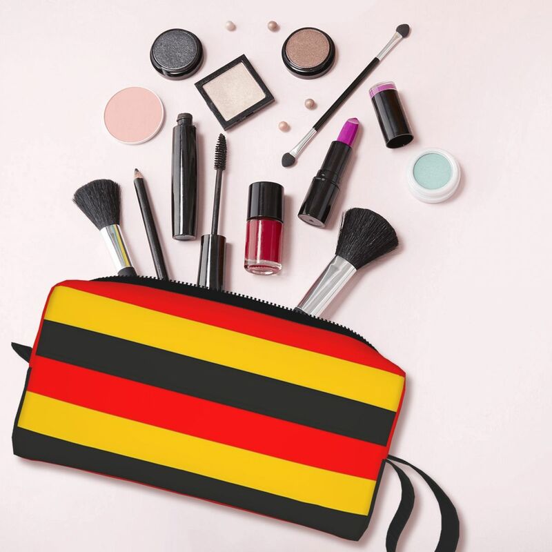 Bandeira da Alemanha Bolsa de maquiagem para mulheres, organizador de cosméticos, armazenamento, kit Dopp, higiene pessoal, beleza, viagem, estojo
