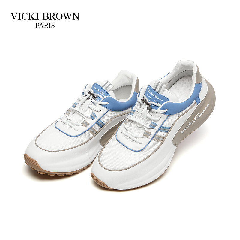 Sapatos de luxo casuais low-key masculinos VICKI BROWN, tênis high-end