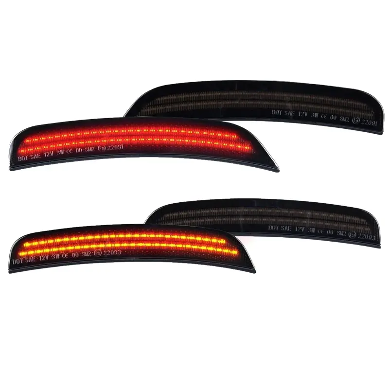 4 buah lampu penanda samping LED depan belakang mobil lensa Smoke untuk Dodge Charger 2015-2023