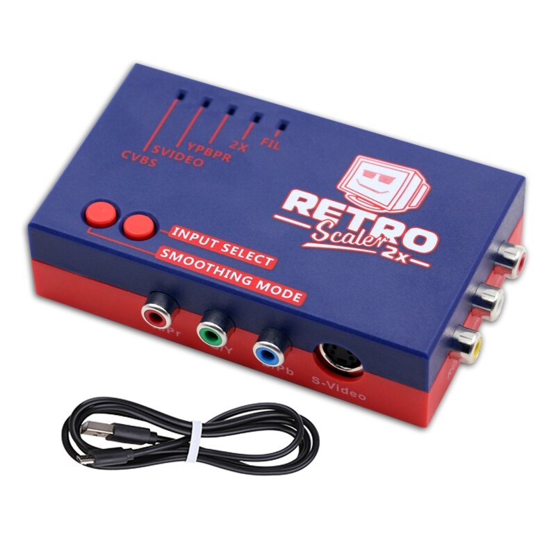 RetroScaler2x A/V to HDMI-compatible Converter and Line-doubler forPS2/N64/NES Dropship